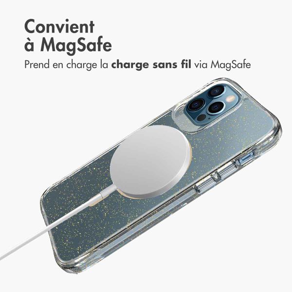 imoshion Coque arrière transparente pailletée avec MagSafe iPhone 12 (Pro) - Doré