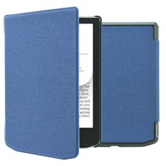 imoshion Étui de liseuse portefeuille Canvas Sleepcover Pocketbook Verse / Verse Pro / Verse Pro Color / Vivlio Light / Light HD - Bleu foncé