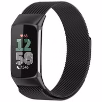 imoshion Bracelet magnétique milanais le Fitbit Charge 5 - Taille S - Noir