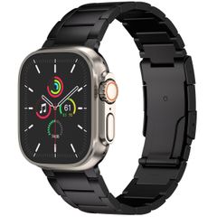 Accezz Bracelet en acier Titane mat Apple Watch Series 1 á 10 / SE / Ultra (2) (44/45/46/49 mm) - Noir