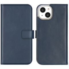 Selencia Étui portefeuille en cuir véritable Apple iPhone 14 - Bleu