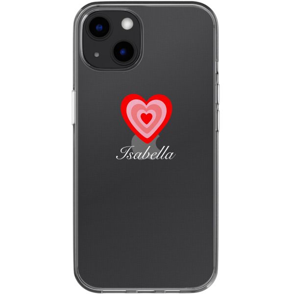 Coque personnalisée avec un cœur iPhone 13 - Transparent