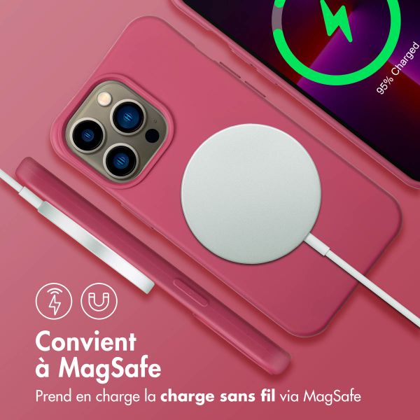 imoshion Coque arrière Color avec cordon amovible et MagSafe Apple iPhone 13 Pro - Raspberry
