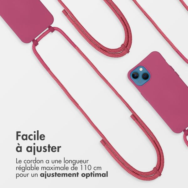 imoshion Coque de couleur avec cordon amovible MagSafe iPhone 13 - Raspberry