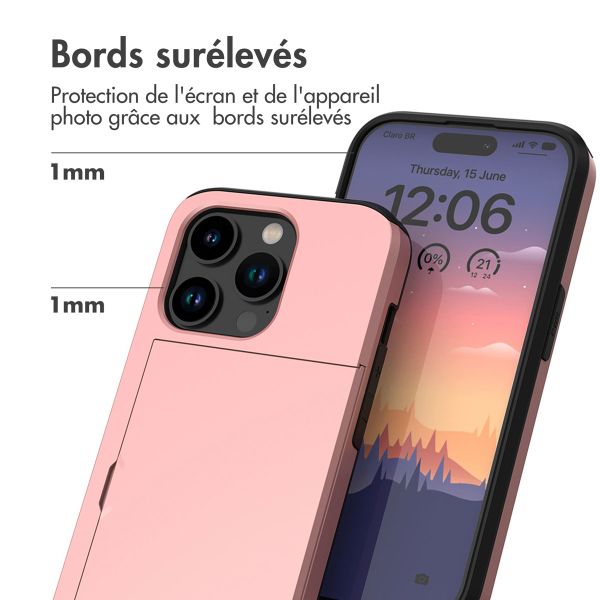imoshion Coque arrière avec porte-cartes Apple iPhone 15 Pro - Rose Doré