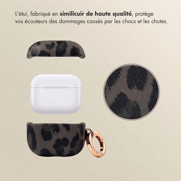 Selencia Coque Sabi motif panthère  Apple Airpods 3 - Midnight Black