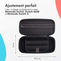imoshion Etui Nintendo Switch 2 avec poche zippée - Etui Nintendo Switch 2 / Switch (OLED) avec poignée - Noir