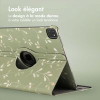 imoshion Coque tablette Design rotatif à 360° Apple iPad Pro 13 (2025) M5 / (2024) M4 - Green Flowers