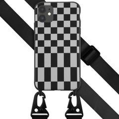 Selencia Coque design en silicone avec cordon amovible Apple iPhone 11 - Irregular Check Black