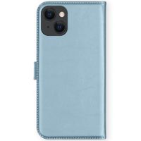 Selencia Étui de téléphone en cuir véritable iPhone 13 Mini - Bleu clair