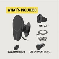 Scosche Magic Mount PRO (Gen 6) Chargeur de Voiture MagSafe Sans Fil – Tableau de Bord / Grille de ventilation - Noir