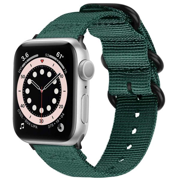 imoshion Bracelet robuste en nylon Apple Watch Series 1 - 9 / SE (38/40/41 mm) | Series 10 / 11 (42 mm) - Vert foncé