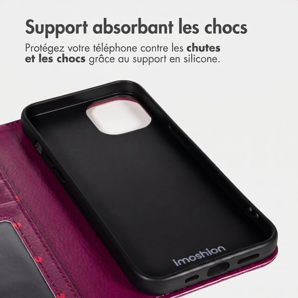 imoshion Étui de télephone portefeuille Design Apple iPhone 14 - Crush Check Coral Dust