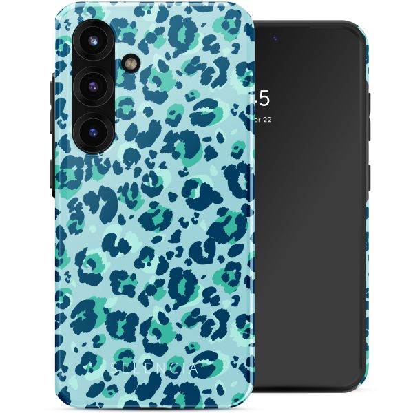 Selencia Coque arrière Vivid Tough Samsung Galaxy S25 - Wild Spots Light Blue