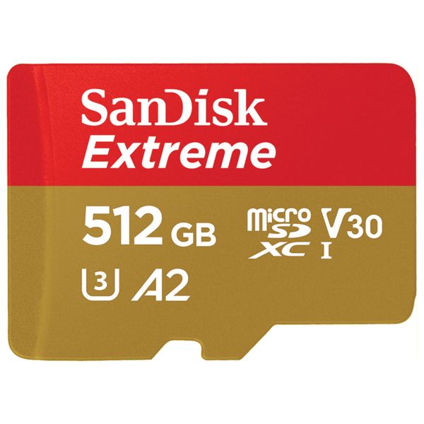 SanDisk microSD Extreme - 512GB - Inclus RescuePro Deluxe - UHS-I/U3/Full HD/4K UHD