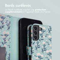 imoshion Étui de télephone portefeuille Design Samsung Galaxy S21 FE - Blue Flowers