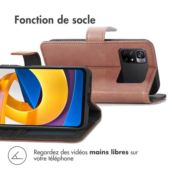 imoshion Étui de télephone portefeuille de luxe Xiaomi Poco M4 Pro 5G - Marron