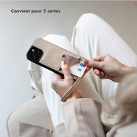 Selencia Coque de télephone Nova Croco avec cordon et porte-cartes Samsung Galaxy S24 Ultra - Beige