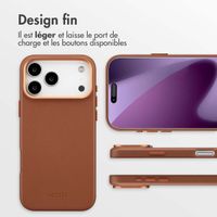 Accezz Coque arrière en cuir avec MagSafe Apple iPhone 17 Pro Max - Sienna Brown