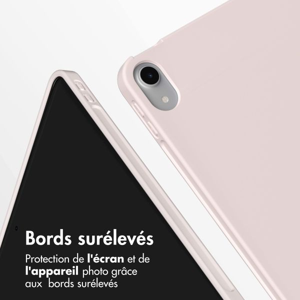 Accezz Coque tablette portefeuille Smart Silicone Apple iPad Air 11 pouces (2025) M3 / (2024) M2 / Air 5 (2022) / Air 4 (2020) - Rose