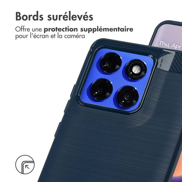 imoshion Coque Brushed Motorola Edge 60 Pro - Bleu foncé