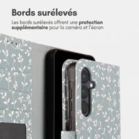 imoshion Étui de télephone portefeuille Design Samsung Galaxy A55 - Smoke Green Flowers