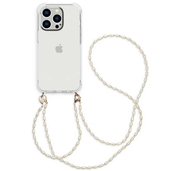 imoshion Coque avec dragonne + bracelet - Perles Apple iPhone 14 Pro - Transparent