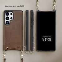 Selencia Coque de télephone Nova avec cordon et porte-cartes Samsung Galaxy S25 Ultra - Mocha Brown