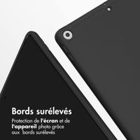 Accezz Coque tablette portefeuille Smart Silicone iPad 9 (2021) 10.2 pouces / iPad 8 (2020) 10.2 pouces / iPad 7 (2019) 10.2 pouces - Noir