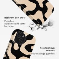 Selencia Coque arrière Vivid avec MagSafe Apple iPhone 15 - Art Wave Black