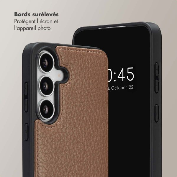 Selencia Coque de télephone Nova avec cordon et porte-cartes Samsung Galaxy S25 FE - Mocha Brown