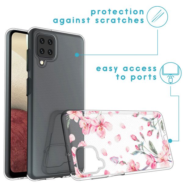 imoshion Coque Design Samsung Galaxy A12 - Fleur - Rose