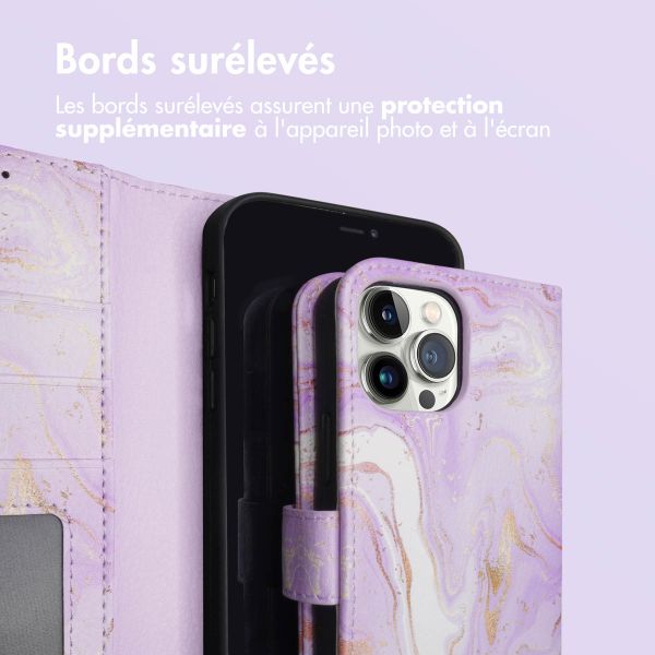imoshion Étui de télephone portefeuille Design Apple iPhone 12 (Pro) - Purple Marble