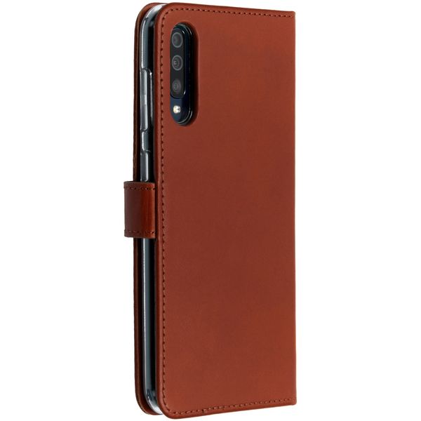 Selencia Étui portefeuille en cuir véritable Samsung Galaxy A50 / A30s - Marron clair