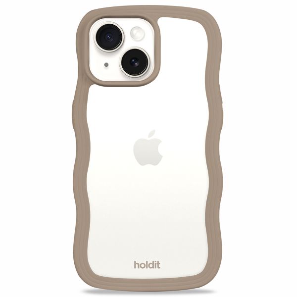 Holdit Coque Wavy Apple iPhone 14/15 Plus - Mocha Brown / Transparent