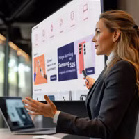 Accezz Clicker de Présentation - Présentateur avec Pointeur Laser - Noir