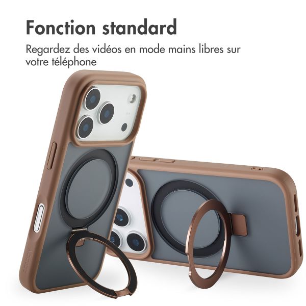 Accezz Coque Ring Stand avec MagSafe Apple iPhone 17 Pro - Marron