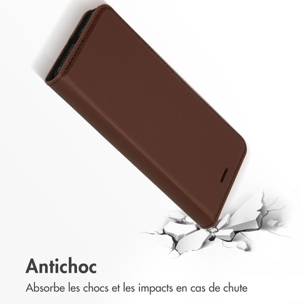 Accezz Étui de téléphone Slim Folio en cuir de qualité supérieure Apple iPhone SE (2022 / 2020) / 8 / 7 / 6(s) - Brun