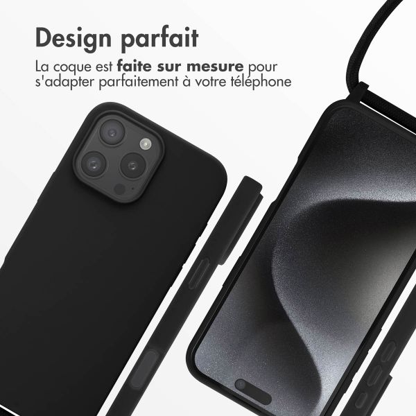 imoshion Coque en silicone avec cordon Apple iPhone 16 Pro Max - Noir