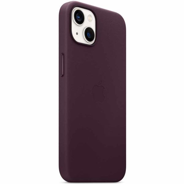 Apple Coque Leather MagSafe iPhone 13 - Dark Cherry