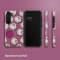 Selencia Coque arrière Vivid Samsung Galaxy S23 - Wavy Smiley Pink