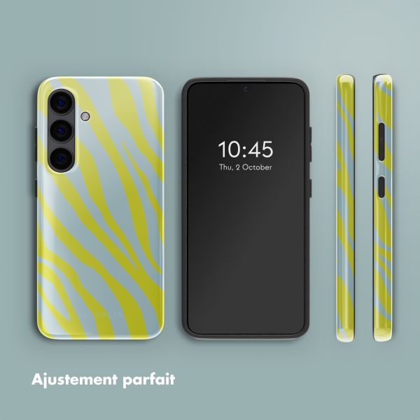 Selencia Coque arrière Vivid Samsung Galaxy S24 - Zebra Winter Sky Titanium Yellow