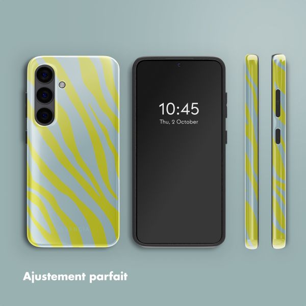 Selencia Coque arrière Vivid Tough Samsung Galaxy S24 - Zebra Winter Sky Titanium Yellow