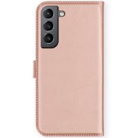 Selencia Étui portefeuille en cuir véritable Samsung Galaxy S21 FE - Rose