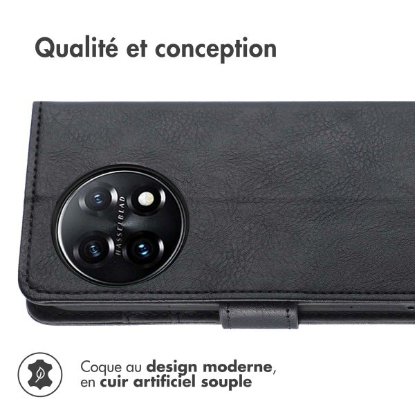 imoshion Étui de téléphone portefeuille Luxe OnePlus 11 - Noir