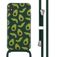 imoshion Coque design en silicone avec cordon iPhone X / Xs - Avocado Green