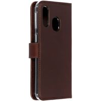 Selencia Étui portefeuille en cuir véritable Samsung Galaxy A40 - Marron