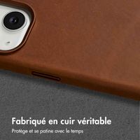 Accezz Coque MagSafe en cuir vintage Apple iPhone 14 - Tabacco Cognac