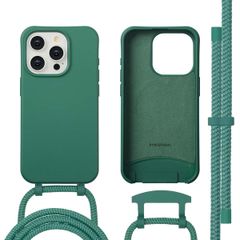 imoshion Coque arrière Color avec cordon amovible et MagSafe Apple iPhone 15 Pro - Vert foncé