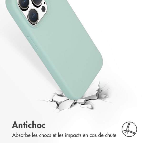 Accezz Coque Liquid Silicone avec MagSafe Apple iPhone 15 Pro - Sky Blue